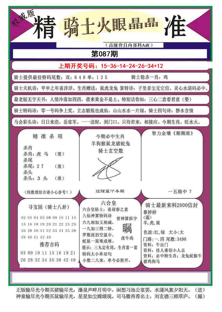 087期骑士火眼晶晶（正）[图]