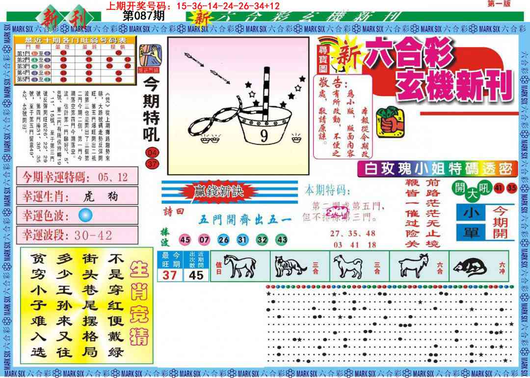 087期新六合彩特码新刊A[图]